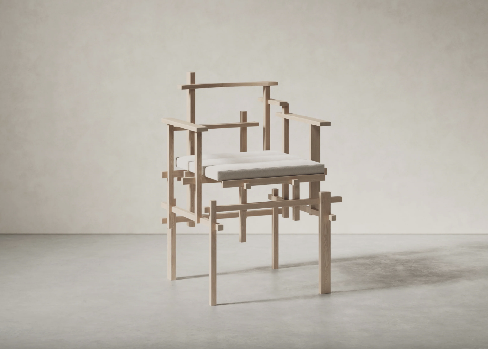 Cadeira Migumi por Kengo Kuma.