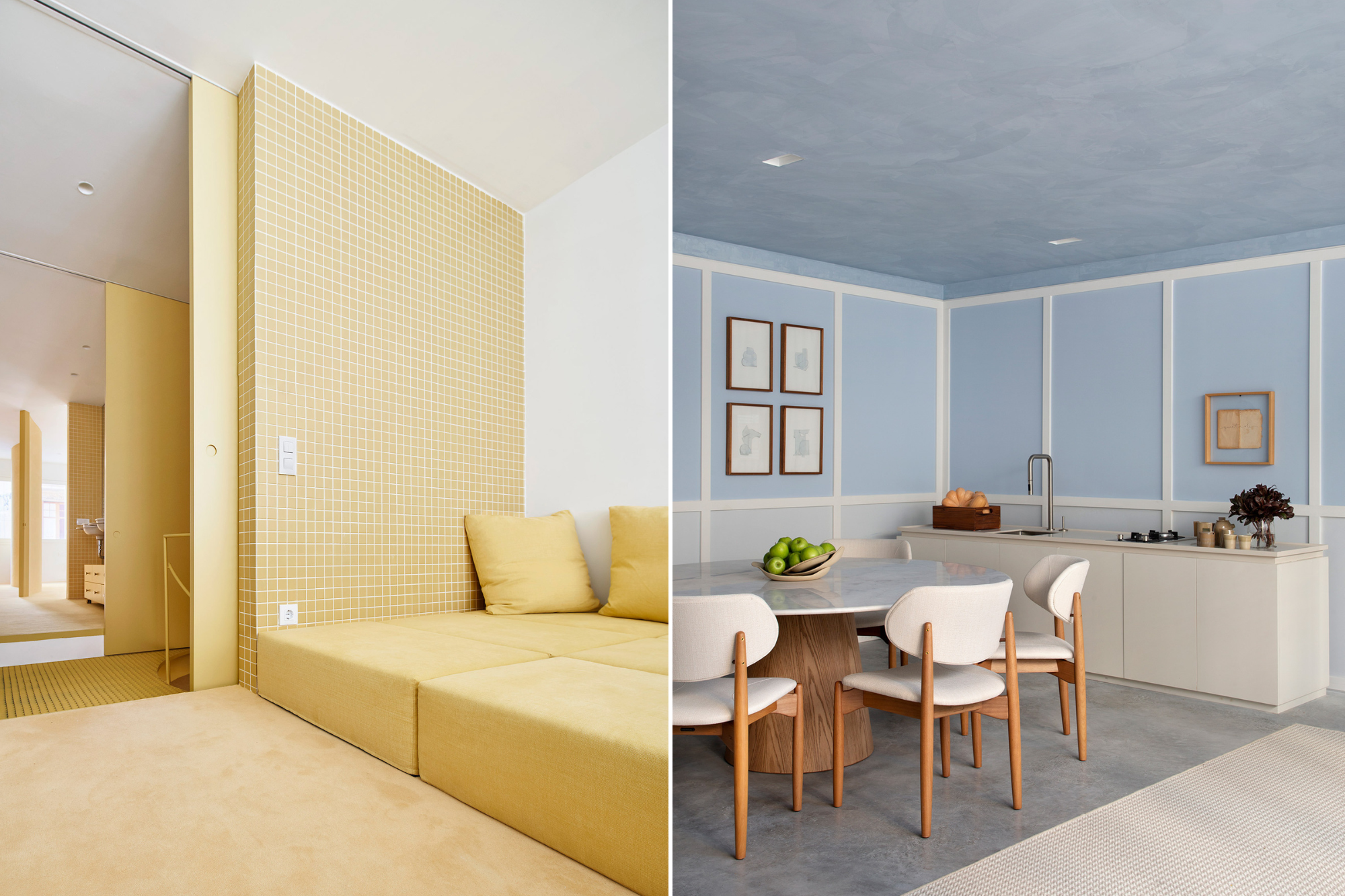 Butter Yellow- projeto por Arquitectura-G. / Baby Blue- projeto por Dubeux Vasconcelos Arquitetura
